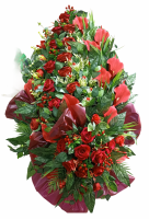 Венок Розы и каллы красные 1,5м