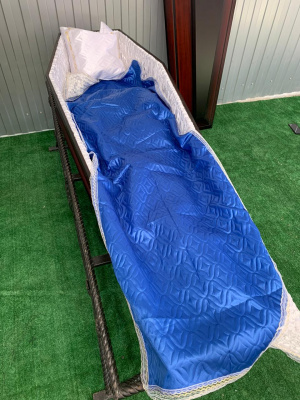Покрывало стеганное синее